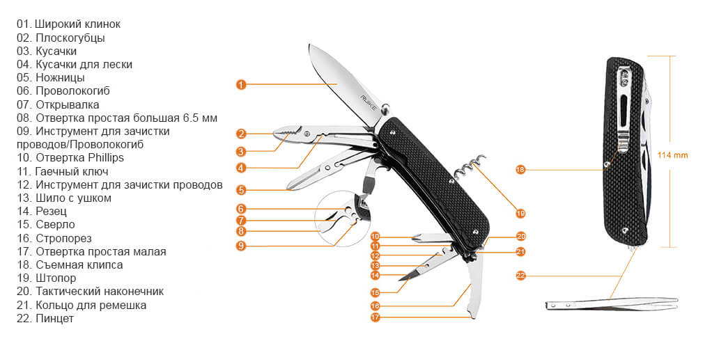 Схема ножа Ruike LD41